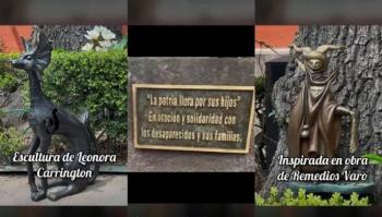 Roban esculturas de bronce de Leonora Carrington y Remedios Varo en CDMX