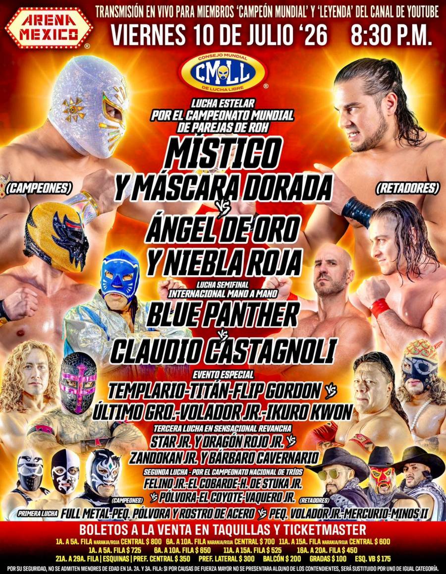 Místico y Máscara Dorada defenderán el Campeonato de Parejas de ROH