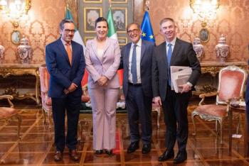 L&oacute;pez Rabad&aacute;n se re&uacute;ne con el presidente de la C&aacute;mara de Diputados de la Rep&uacute;blica de Italia; experiencia italiana puede servir para mejorar la seguridad en M&eacute;xico