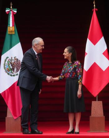 Mandataria de M&eacute;xico recibe al presidente de Suiza para fortalecer la relaci&oacute;n comercial y de inversi&oacute;n