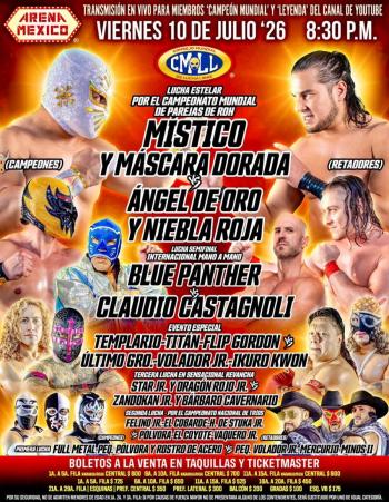 M&iacute;stico y M&aacute;scara Dorada defender&aacute;n el Campeonato de Parejas de ROH