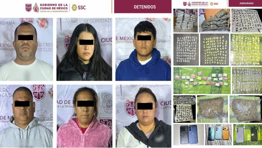 SSC y FGJ aseguran drogas y detienen a seis personas en cateos en Álvaro Obregón
