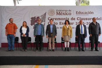 Clausura Mario Delgado el ciclo escolar 2025-2026, el tercero de la Nueva Escuela Mexicana
