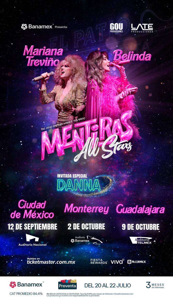  Danna se suma al Mentiverso: Mentiras All Stars reunirá a sus máximas estrellas en el Auditorio Nacional