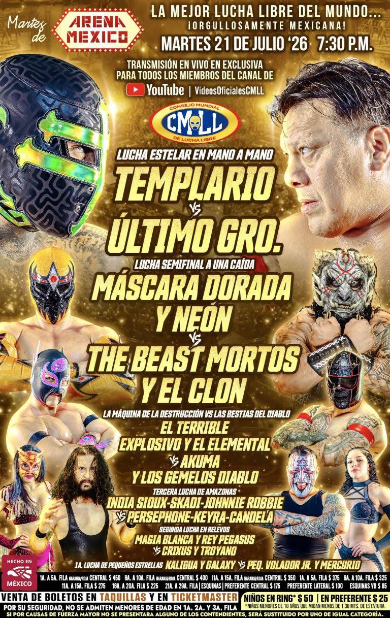 Templario desafía a su maestro: la Arena México vive un duelo de orgullo ante Último Guerrero 