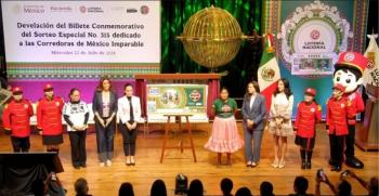 Loter&iacute;a Nacional reconoce a corredoras mexicanas con billete especial