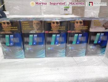 Cigarrillos ap&oacute;crifos detectados en el AICM por Marina y ANAM