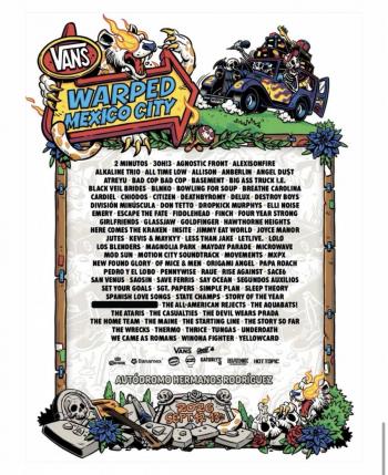 Vans Warped Tour M&eacute;xico 2026 confirma su cartel completo: Taking Back Sunday encabeza el esperado debut