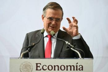 Ebrard defiende relaci&oacute;n comercial con EU ante postura de Trump sobre el T-MEC