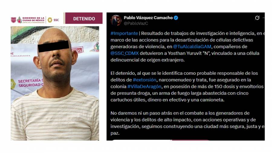 Capturan en CDMX a “Dientes de Oro”, presunto integrante del Tren de Aragua