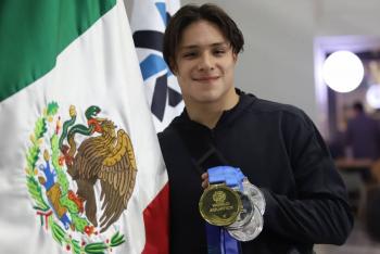 Osmar Olvera brilla con oro en trampol&iacute;n; M&eacute;xico suma medallas en ciclismo y triatl&oacute;n
