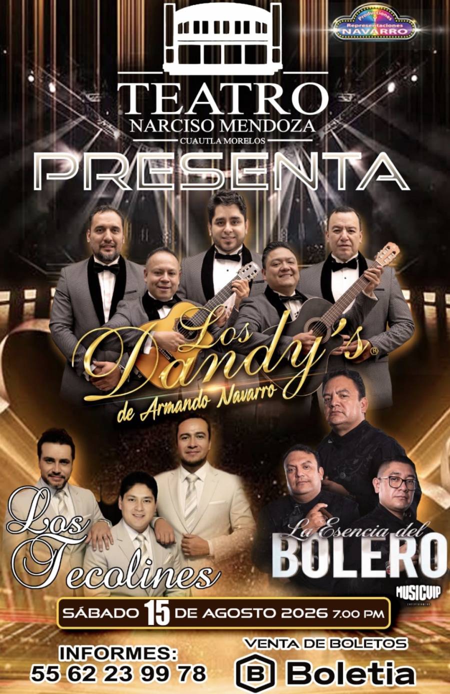  LOS DANDYS, LOS TECOLINES Y LA ESENCIA DEL BOLERO LLEVAN SU LEGADO ROMÁNTICO A PUEBLA Y CUAUTLA