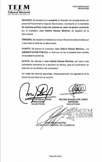 Resuelve el TEEM que ex director de Comunicaci&oacute;n Social de Ecatepec cometi&oacute; violencia pol&iacute;tica contra de Azucena Cisneros