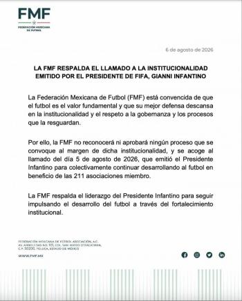 FMF respalda a Gianni Infantino en medio de cr&iacute;ticas globales