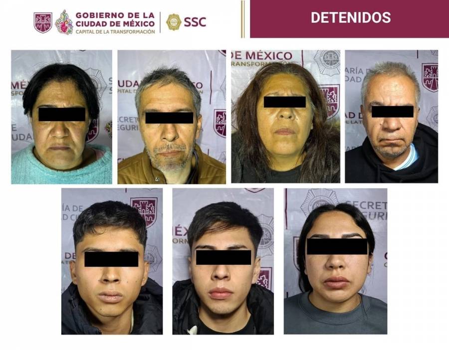 SSC detiene a siete integrantes de “Los Rosi” en Coyoacán por extorsión y narcomenudeo