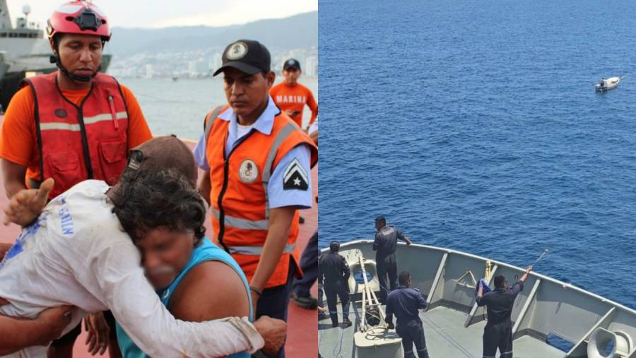 Pescador a la deriva en Acapulco es rescatado por la Scretaría de Marina