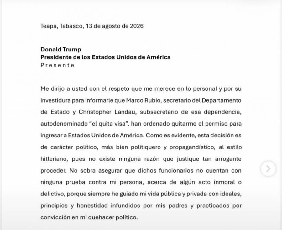 El gobierno de Estados Unidos retiró la visa a Andrés Manuel 