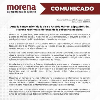 Morena cierra filas en defensa de L&oacute;pez Beltr&aacute;n y rechaza injerencia extranjera
