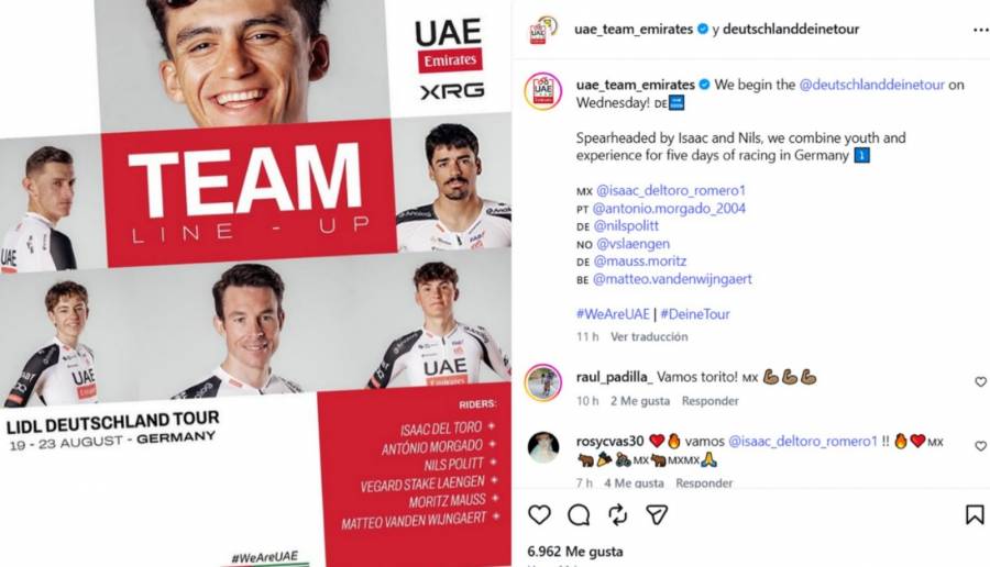 Isaac del Toro y Nils Politt liderarán al UAE Team Emirates en el Tour de Alemania 2026    