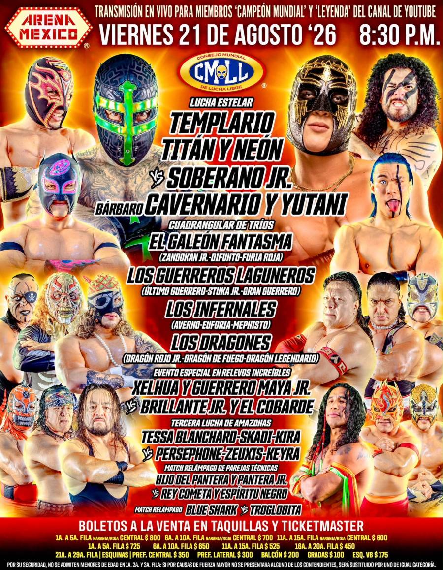Cuatro facciones, una batalla: el Viernes Espectacular enciende la Arena México