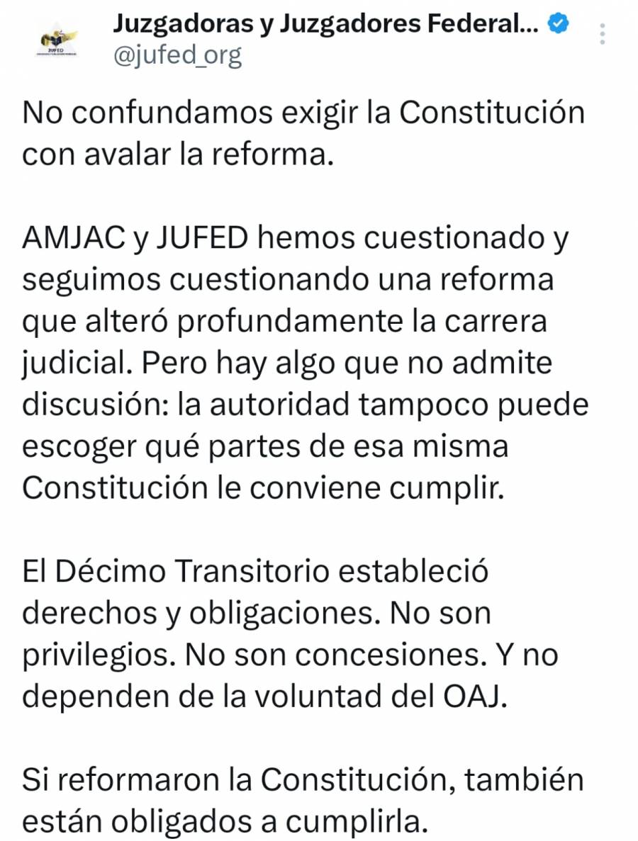 Jueces y magistrados exigen al OAJ cumplir pagos previstos en reforma judicial