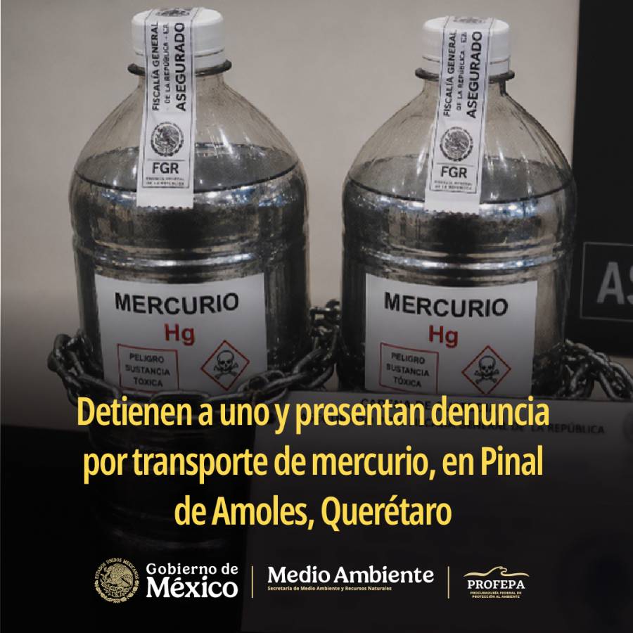 Profepa asegura 1.2 litros de mercurio en Querétaro