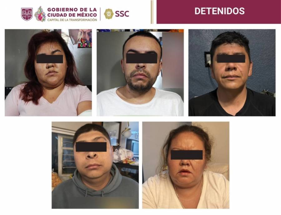 Detienen a cinco personas señaladas por extorsionar a repartidores en motocicleta