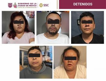 Detienen a cinco personas se&ntilde;aladas por extorsionar a repartidores en motocicleta
