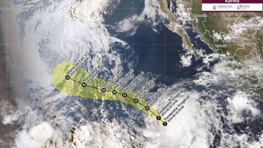 Tormenta tropical ‘Karina’ evolucionará a huracán categoría 3 sin riesgo para México