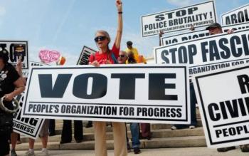 Protestan en Washington contra cambios de Trump al voto