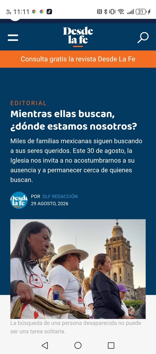 Desde la Fe cuestiona la indiferencia ante las familias buscadoras: “Mientras ellas buscan, ¿dónde estamos nosotros?”