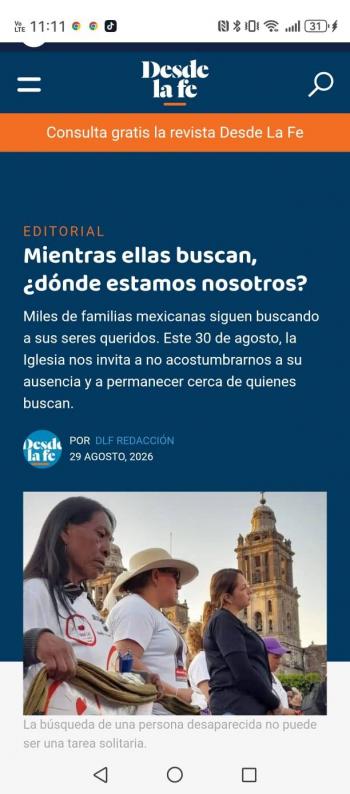 Desde la Fe cuestiona la indiferencia ante las familias buscadoras: “Mientras ellas buscan, ¿d&oacute;nde estamos nosotros?”