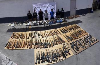 Operativo en Sabinas Hidalgo deja aseguramiento de 210 armas de fuego