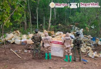 Marina destruye laboratorio clandestino de metanfetamina en Sinaloa