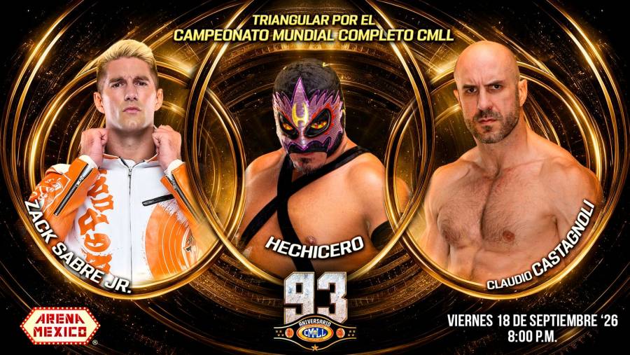Tres maestros, un campeonato: Hechicero, Zack Sabre Jr. y Claudio Castagnoli chocar&aacute;n en el 93 Aniversario del CMLL