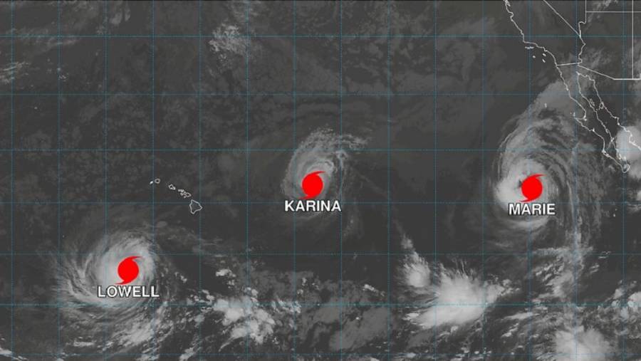 Tres huracanes simultáneos en el Pacífico alertan al NHC