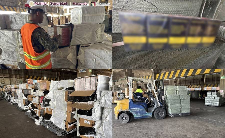 Interceptan cargamento ilícito de cigarrillos en la Aduana de Lázaro Cárdenas