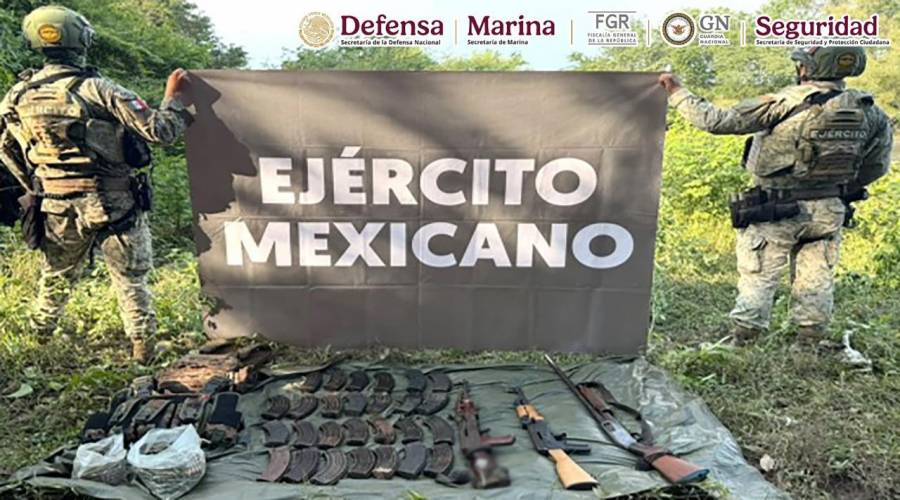 Operativo en Sinaloa y Nayarit deja ocho detenidos, armas, explosivos y más de 9 mil cartuchos asegurados