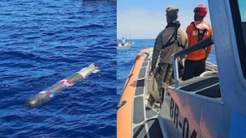 Marina recupera torpedo de pr&aacute;cticas localizado a la deriva frente a Ensenada