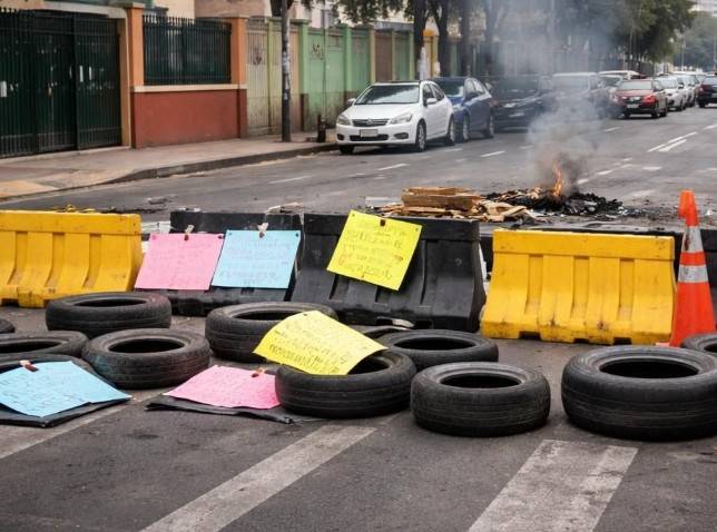 Padres bloquean avenida en Cuautitl&aacute;n Izcalli por conflicto con supervisora escolar