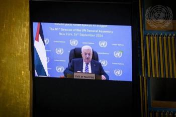 Mahmoud Abbas urge intervenci&oacute;n internacional ante la ONU y rechaza la divisi&oacute;n territorial de Palestina
