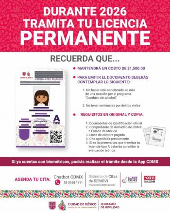 Licencia Permanente CDMX 2026 Clara Brugada urge a conductores a tramitarla antes de que desaparezca