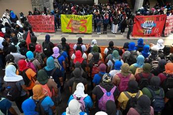 Familias de los 43 normalistas de Ayotzinapa realizan movilizaciones en la Ciudad de M&eacute;xico a 12 a&ntilde;os de la desaparici&oacute;n