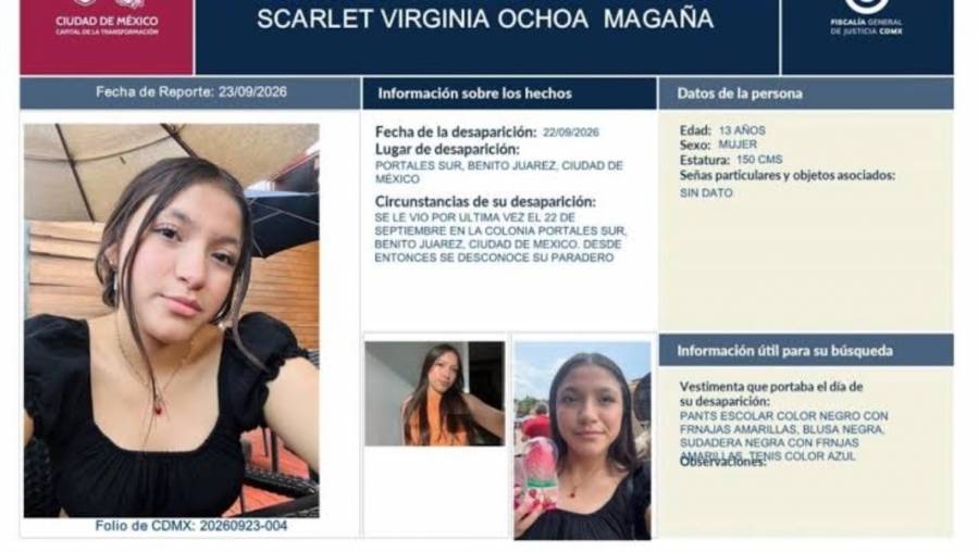 Scarlet Virginia es localizada con vida en Veracruz tras desaparecer en CDMX