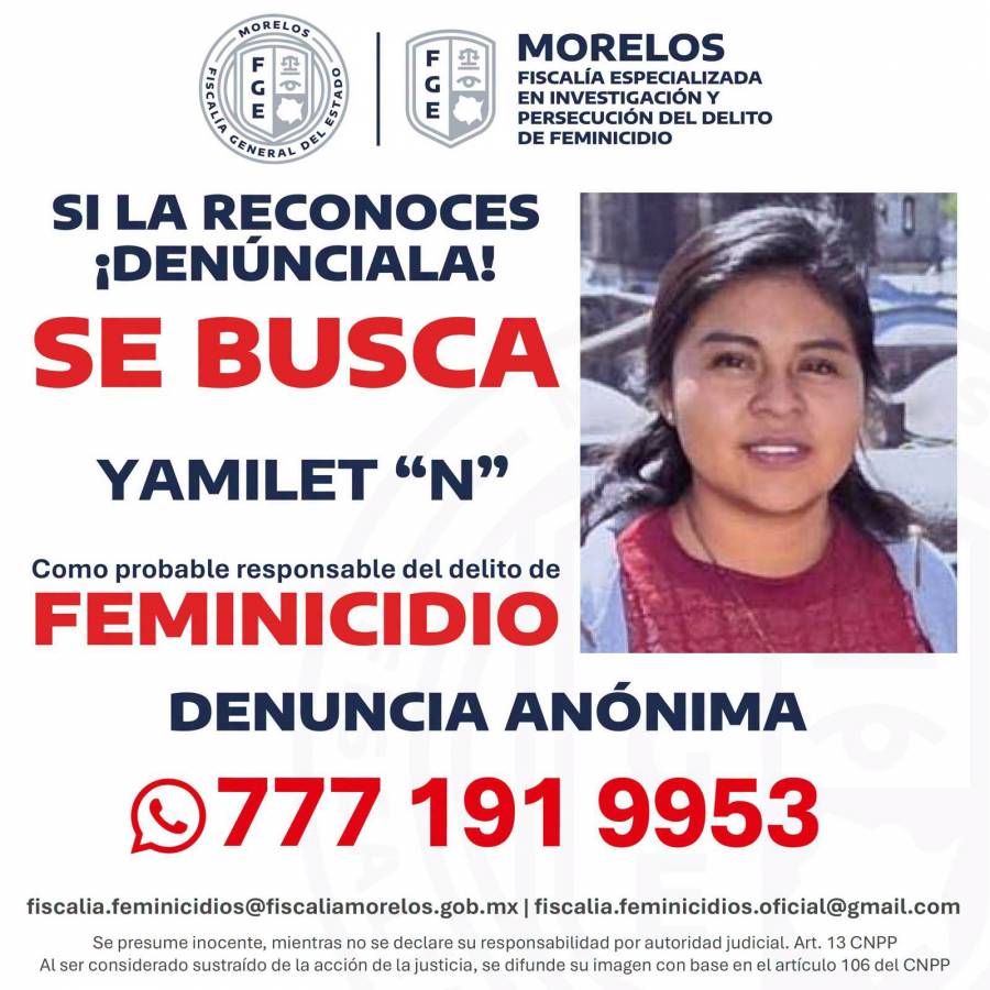Fiscalia de Morelos busca a Yamilet N por presunto feminicidio de comerciante en Tepalcingo