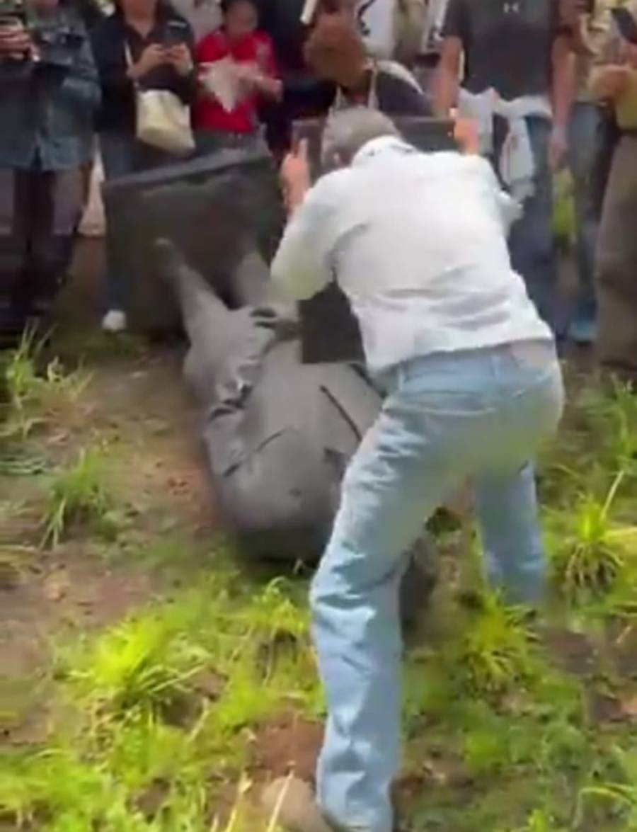 Sheinbaum condena violencia en Los Pinos y daño a estatua de Calderón
