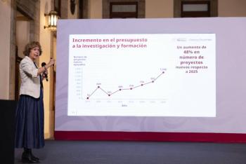 Gobierno Federal destaca aumento de 111% en inversi&oacute;n para investigaci&oacute;n cient&iacute;fica