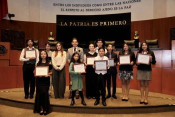 Senado reconoce a ni&ntilde;as, ni&ntilde;os y adolescentes destacados por su talento y compromiso