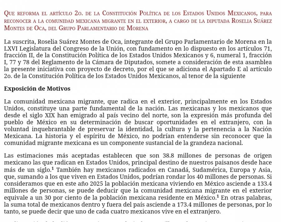 Plantean reconocer en la Constitución a la comunidad mexicana migrante