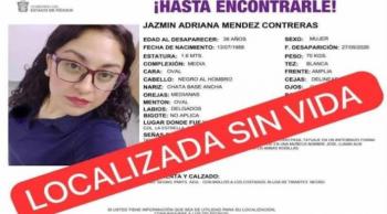 Jazm&iacute;n Adriana M&eacute;ndez es localizada sin vida en Valle de Chalco